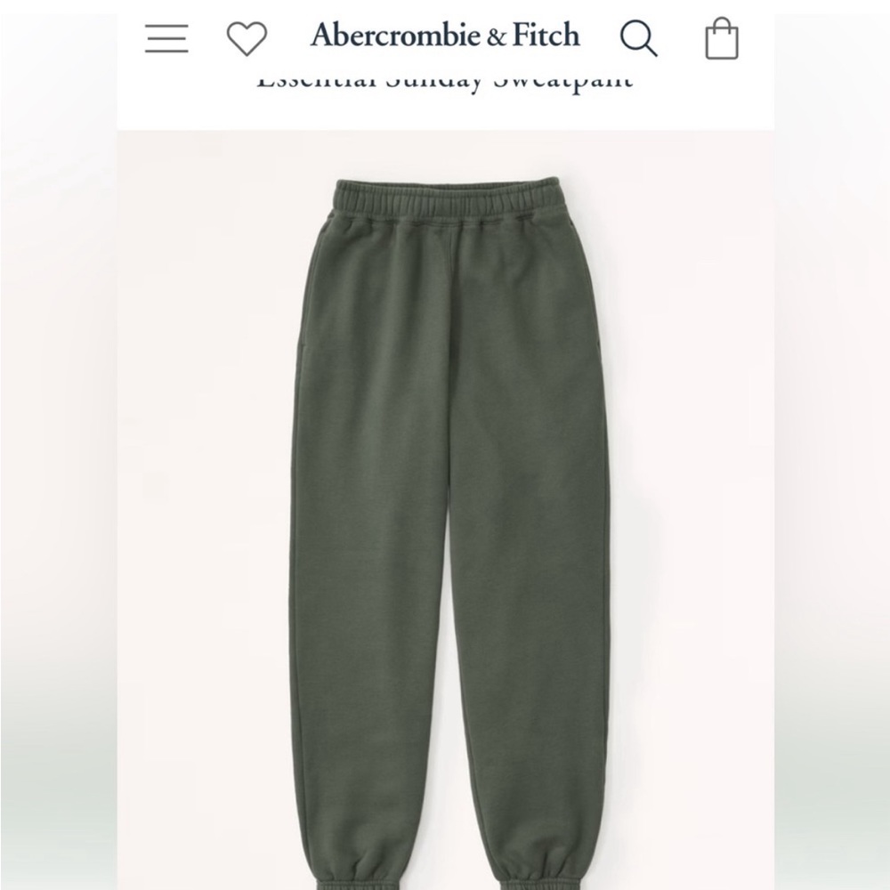 Abercrombie Essential Sunday Sweatpants in olive/sage green